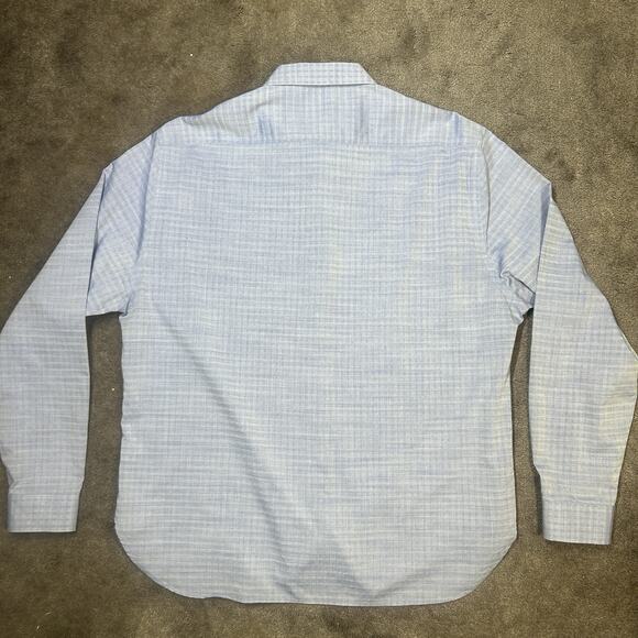 NWOT 7 Diamonds Men XXL 100% Cotton LS Spread Collar Light Blue Paterned Shirt - Picture 5 of 8
